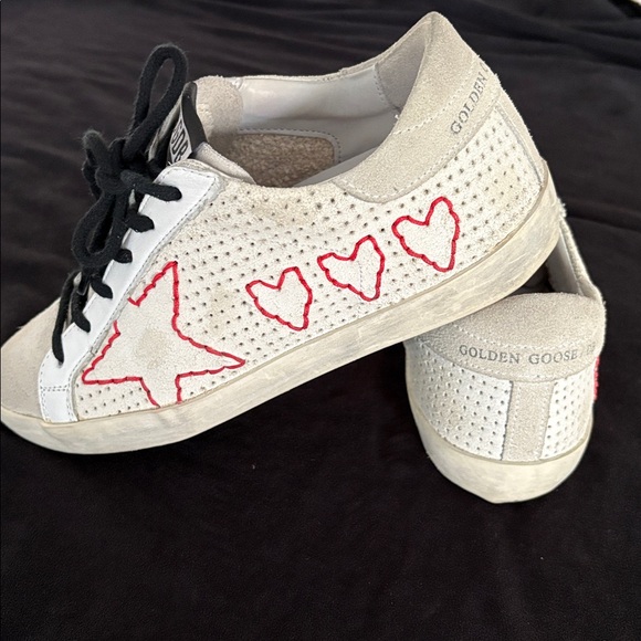 Golden Goose Stitched Red Heart / Star Superstar Size 35 - Picture 2 of 14